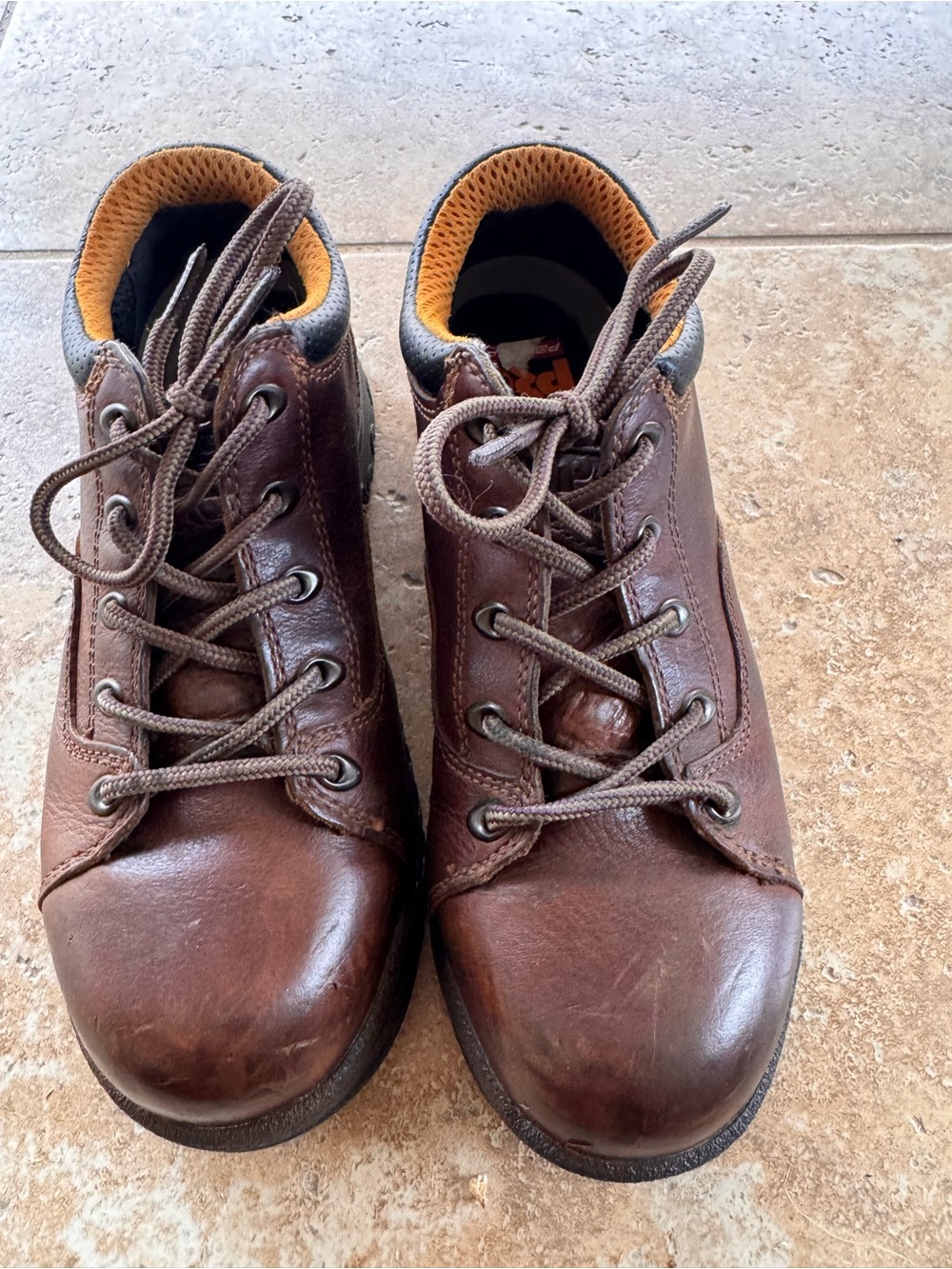 Timberland PRO 63189 Women's Safety Toe Brown Leather Work Boots SZ 8M EH Rated